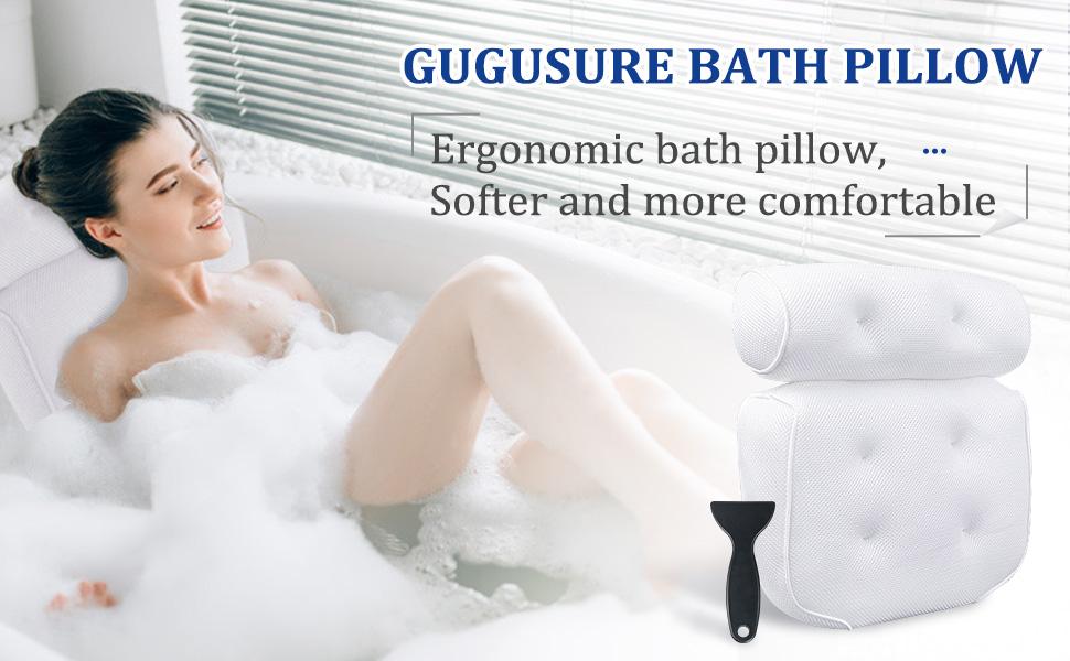 bath pillow for tub neck and back support