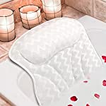 Tiikiy Bath Pillow, Bathtub Pillow for Neck, Head and Shoulders, 3D Air Mesh Bath Tub Pillow with 6 Strong Grip Suction Women &amp; Men, Dry Quickly Spa Pillow, Comfortable Bath Accessories