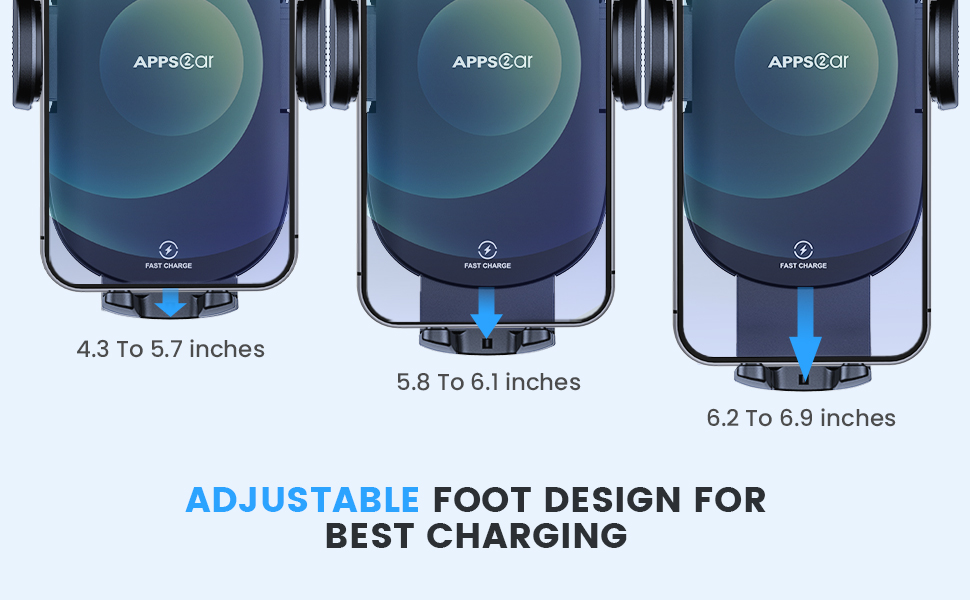 Adjustable foot design for best charging