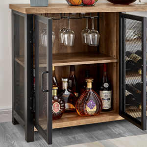 Wine bar cabinet rack for liquor vintage