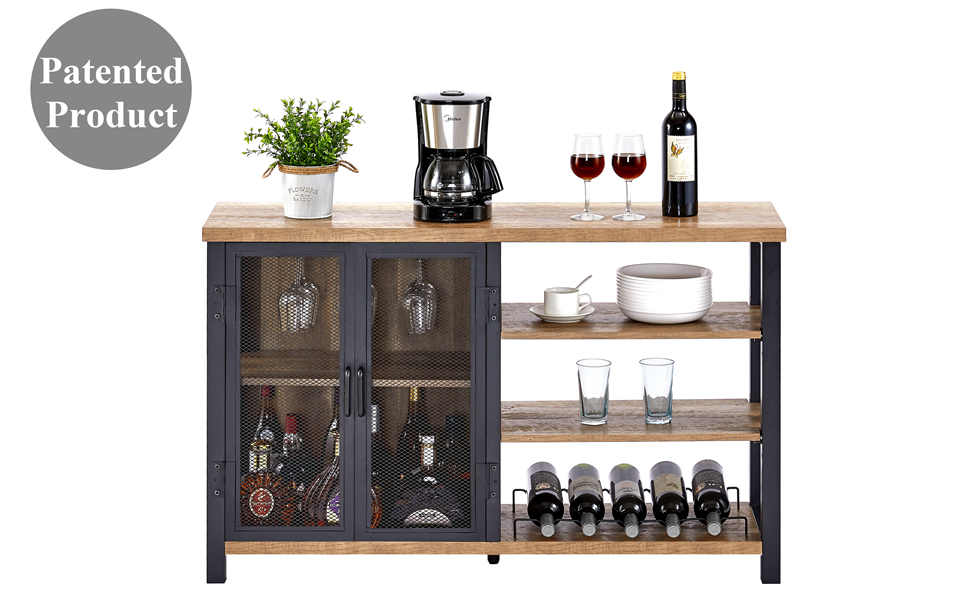 Wine bar cabinet rack