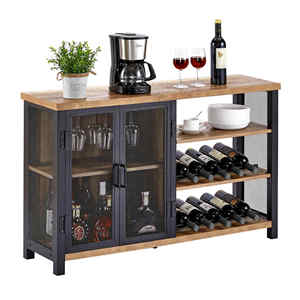 Wine bar cabinet industrial rustic
