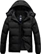 Wantdo Men's Warm Puffer Jacket Thicken Padded Winter Coat with Detachable Hood