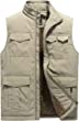 Men's Outerwear Vests Winter Quilted Padded Vest Gilet Stand Collar Warm Puffer Vest