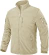 TACVASEN Men's Tactical Jackets Winter Full Zip Fleece Hiking Hunting Coat with Multi Pockets