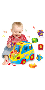 Baby Toys 12-18 Months Musical Bus Toys for 1 2 3 4+Year Old Boys Girls Gifts,Early Education