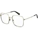 Levi&#39;s Women&#39;s LV 1010 Square Prescription Eyeglass Frames, Gold/Demo Lens, 54mm, 17mm
