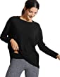 CRZ YOGA Long Sleeve Workout Shirts for Women Loose Fit-Pima Cotton Yoga Shirts Casual Fall Tops Shirts