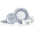 Corelle | Portofino 18 Piece Round Dinnerware Set | Service for 6 | Easy-to-Clean Plates and Bowls | Triple-Layer Strong Glass Resistant to Chips and Cracks | Made in USA