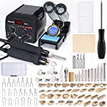 Wood Burning Kit, Wood Burning Tool with 2 Wood Burning Pen, 90 Pcs Wood Burner with 3 Solder, 53 Solid Point Tips, 20 Detailer Nibs, Pyrography Wood Burning Kit for Embossing Carving Soldering