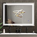 WOODSAM 48 X 40 Inch LED Mirror for Bathroom, Large Wall-Mounted Vanity Mirror with Lights, Waterproof Dimmable Anti Fog with Touch Button, Vertical or Horizontal (48 x 40)