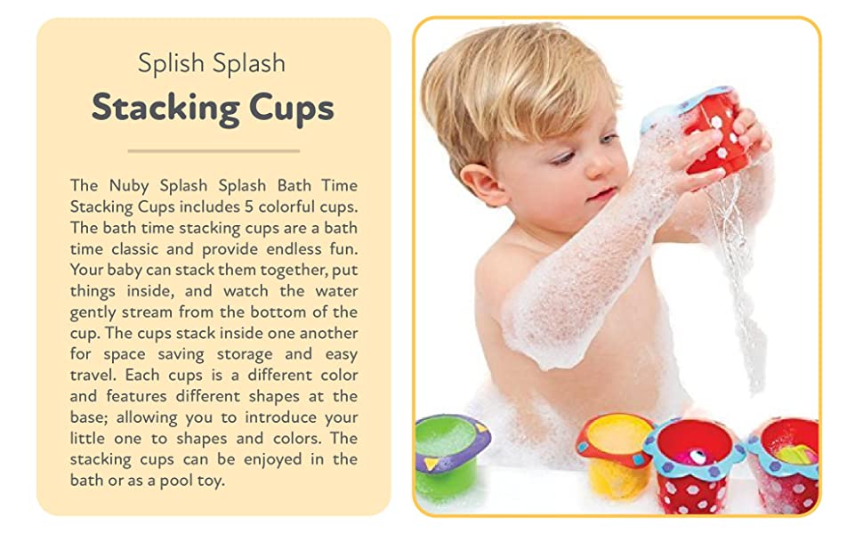 cups, stacking, bathtime, baths, toddler, toys, water, splish splash, colors, patterns, play, toy