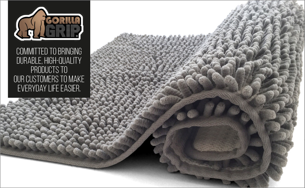 gorilla grip brand brands branding logo tagline bath rug chenille bathroom rugs collection soft 