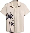 COOFANDY Men's Beach Shirts Short Sleeve Hawaiian Shirt Printed Button Down Shirts with Pocket