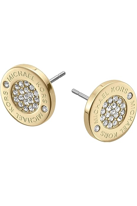 Stainless Steel Stud Earrings With Crystal Accents