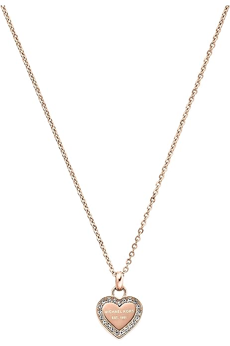 Women's Rose Gold Tone Pendant Necklace With Crystal Accents
