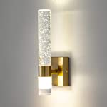 CCYCOL Crystal Wall Sconce for Bedroom Gold Wall Sconces 4000K Led Wall Light with Bubble Glass for Living Room Bathroom