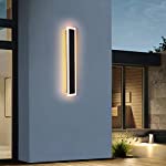 Outdoor Wall Light Modern Rectangular Wall Lamp 12W LED Wall Sconce Waterproof Exterior Wall Fixtures Frosted White Acrylic Suitable for Porch,Living Room,Patio,Bathroom（23.6 in）
