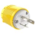 RVGUARD Industrial Grade 20 Amp 125V Locking Plug, NEMA L5-20P, 2P, 3W Locking Male Plug Connector, Grounding 2500 Watts, ETL Listed