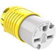 RVGUARD NEMA 6-15R Replacement Connector Easy Assembly - Durable Nylon Construction - ETL - Rewireable Grounded 3 Wire, 15 AMP 250 Volt, yellow &amp; White