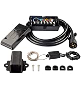 RVGUARD 7 Way 8 Feet Trailer Cord with 7 Gang Junction Box Kit,Include 12V Breakaway Switch and P...