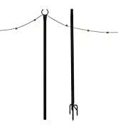 Holiday Styling String Light Pole for Outdoor String Lights - Christmas Light Pole with Hooks to ...