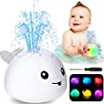 ZHENDUO Baby Bath Toys, Whale Automatic Spray Water Bath Toy, Induction Sprinkler Bathtub Shower Toys, Light Up Bath Toys for Toddlers Kids, Pool Bathroom Toy for Baby