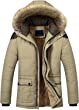 Chouyatou Men's Winter Removable Hooded Frost-Fighter Sherpa Lined Midi Packable Parka Jackets