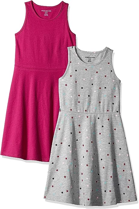 Girls and Toddlers' Knit Sleeveless Tank Play Dress, Pack of 2