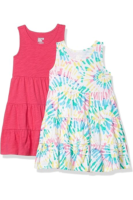 Girls and Toddlers' Knit Sleeveless Tiered Dresses (Previously Spotted Zebra), Pack of 2