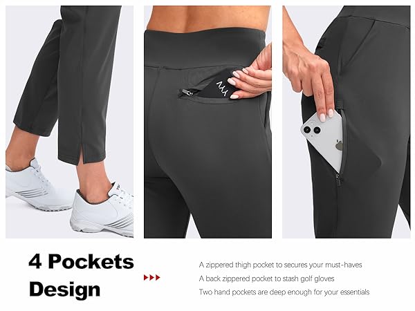 womens golf pants with pockets