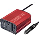 Car Power Inverter,150W Power Inverter for Car, Car Inverter Power Outlet DC 12V to 110V AC Converter Outlet Charger with 2.1A 1A Dual USB Charger for Phone, iPad, Laptop, Camera, Camping, etc