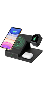 Fast wireless charging phone iWatch AirPods earbuds easy clean tidy desktop home office Durable 