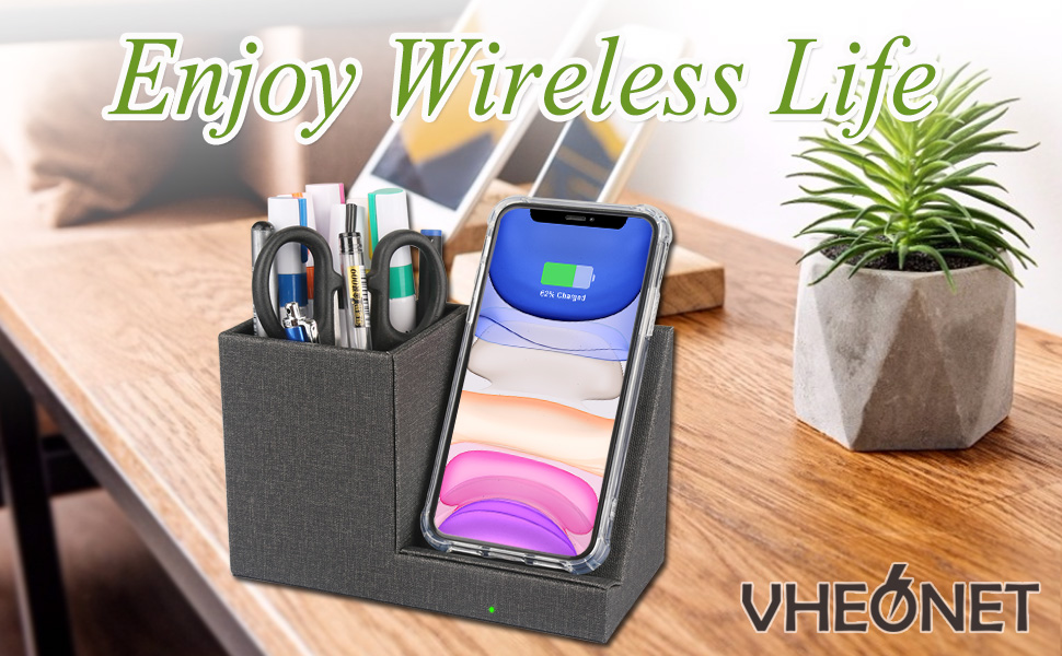 10W Fast Wireless Charger Desk Organizer Charging Storage iPhone 11 Xs MAX XR Samsung S10 9 8 Holder