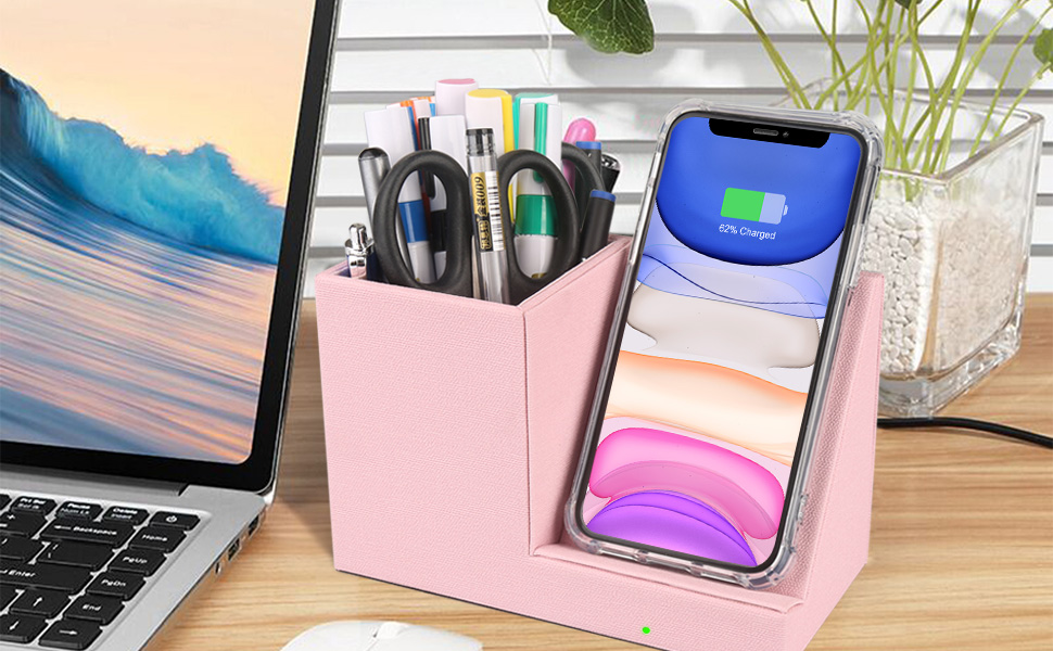 10W Fast Wireless Charger Desk Organizer Charging Storage iPhone 11 Xs MAX XR Samsung S10 9 8 Holder