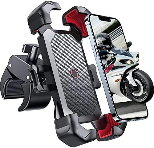 Joyroom Motorcycle Phone Mount, [1s Auto Lock][100mph Military Anti-Shake] Bike Phone Holder for Bicycle, [10s Quick Install] Handlebar Phone Mount, Compatible with iPhone, Samsung, All Cell Phone