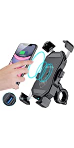 wireless and usb charging phone mount