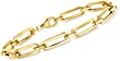 Ross-Simons Italian 14kt Yellow Gold Alternating Paper Clip Link Bracelet