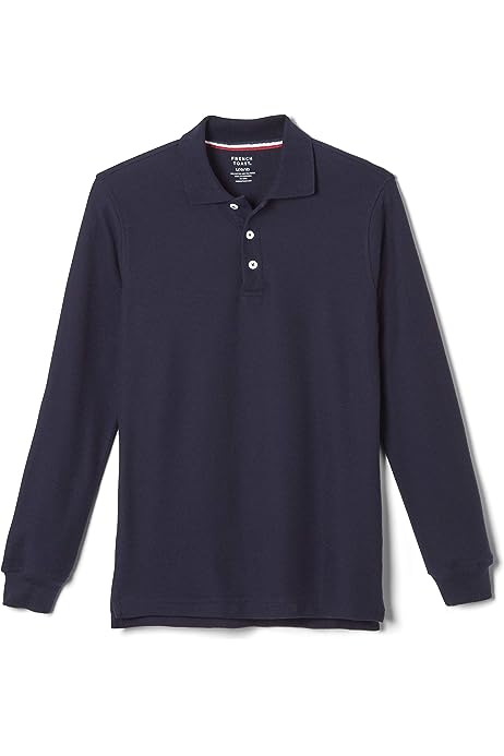 Big Pique Polo School Uniform Shirt with Long Sleeves for Boys and Girls