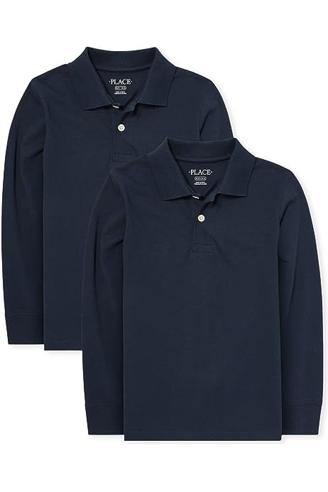 Boys' Multipack Long Sleeve Soft Jersey Knit Polos