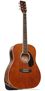 Brown Dreadnought Acoustic Electric Guitar