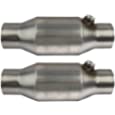 MAYASAF 【2 PACK】 2.5&quot; Inlet/Outlet Universal Catalytic Converter, with O2 Port【EPA Compliant】