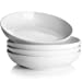 DOWAN Pasta Bowls 30 Ounce, Large Ceramic Salad Serving Bowls, White Shallow Pasta Bowls Set of 4, Large Soup Bowls, Microwave & Dishwasher Safe