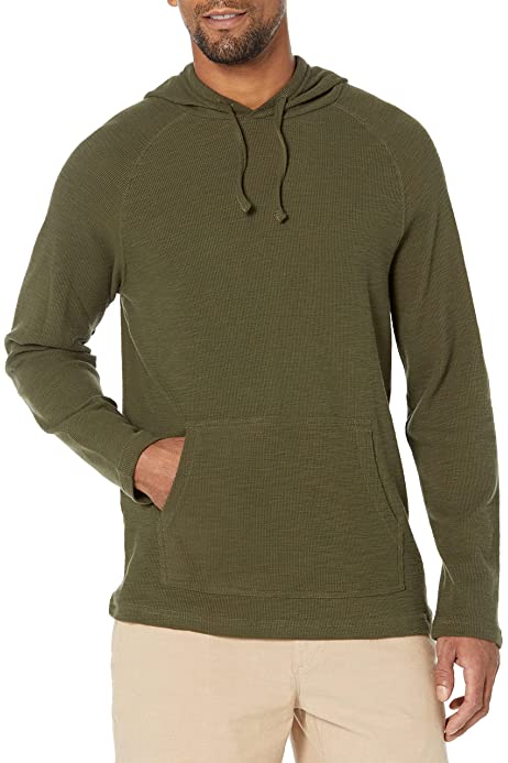 Men's Long-Sleeve Slub Thermal Pullover Hoodie