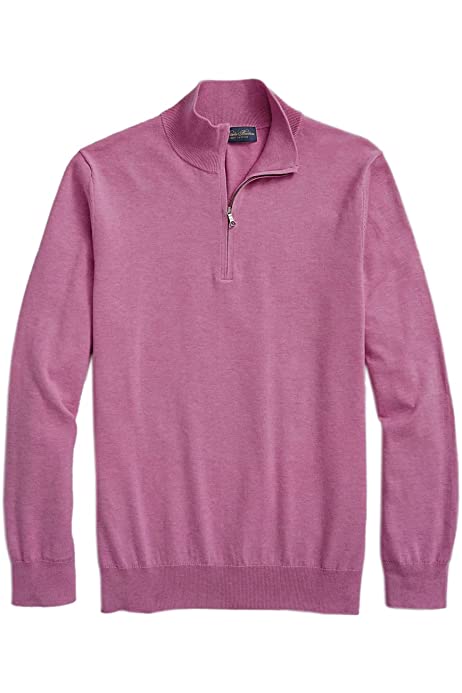 Men's 12 Gauge Supima® Cotton Half-Zip Pullover Sweater (157943 Berry Pink, X-Large)