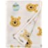 Disney Winnie The Pooh - Ivory, Yellow and Aqua Super Soft Plush Baby Blanket