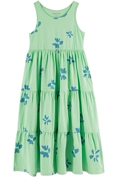 Kids Girls 100% Cotton 1 or 2 Packs Sleeveless Long Maxi Tiered Dress (Age 3-12 Years)