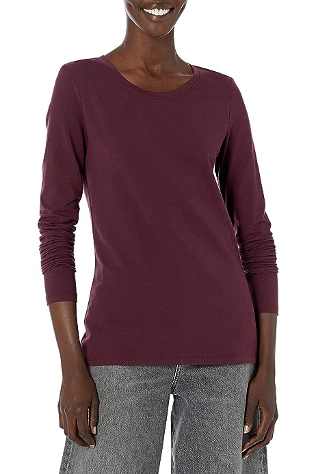 Women's Classic-Fit Long-Sleeve Crewneck T-Shirt (Available in Plus Size)