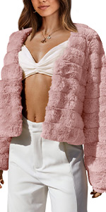 Long Sleeve Open Front Fuzzy Faux Fur Coat Winter Warm Jacket Coat oversized winter warm outwear