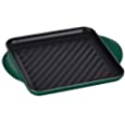 Le Creuset Enamaled Cast Iron Square Grill, 9.5&quot;, Artichaut